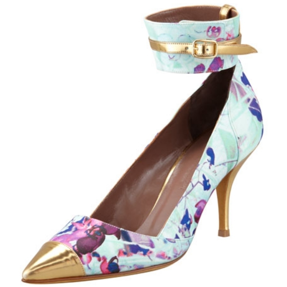 Tabitha Simmons Helen Floral Cap-Toe Pump Size European 39